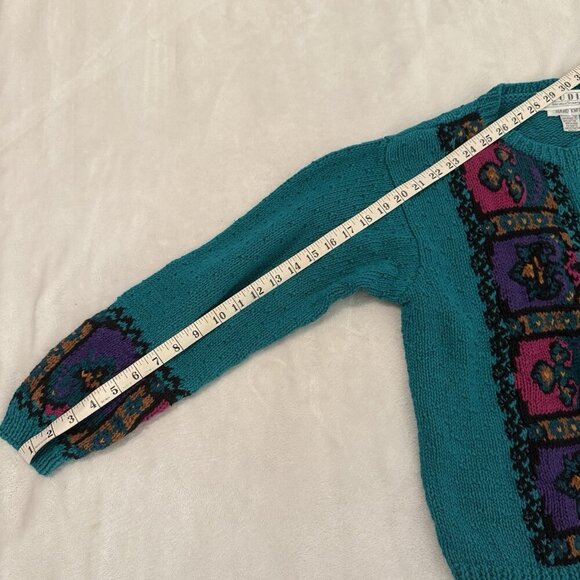 Vintage Michelle Stuart Studio Knit Cardigan Sweater Boho Artsy Cottage Size Med - Picture 6 of 7